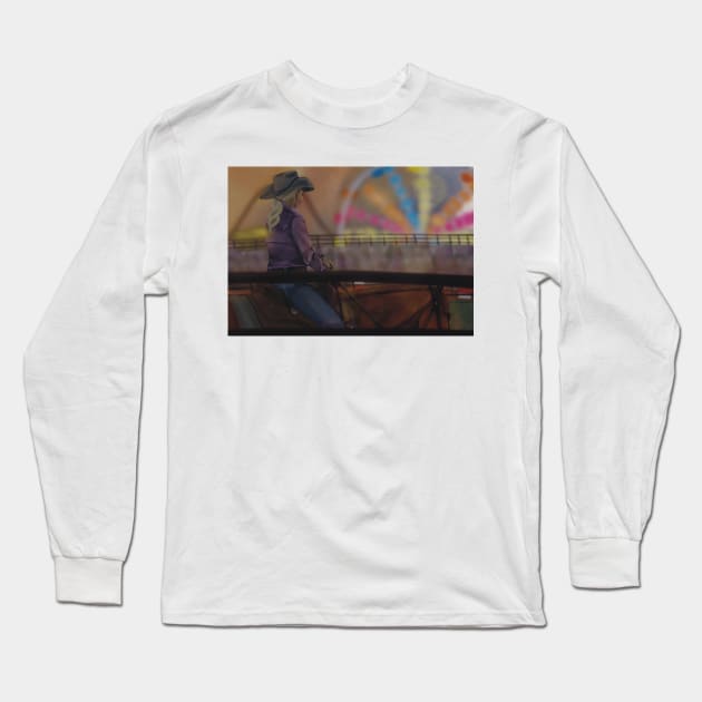 Chestnut Rodeo Horse at the In-Gate Fairgrounds Long Sleeve T-Shirt by themarementality